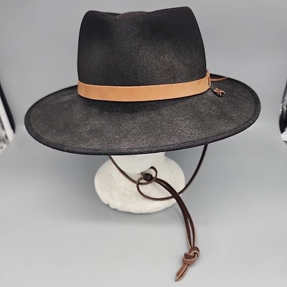 Vintage Dorfman Pacific Classic Felt Fedora 100% Wool Black Hat Men's Large USA - Picture 1 of 7